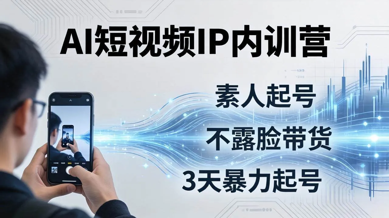 （19208期）2026AI短视频IP内训营-更新：从素人起号到不露脸带货，3天暴力起号全流程拆解mc69.cn - 副业项目分享,互联网学习资源,考公考研资料,虚拟资料与创业思路天璇笔记网