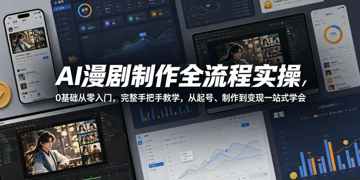 AI漫剧制作全流程实操，0基础从零入门，完整手把手教学，从起号、制作到变现一站式学会mc69.cn - 副业项目分享,互联网学习资源,考公考研资料,虚拟资料与创业思路天璇笔记网