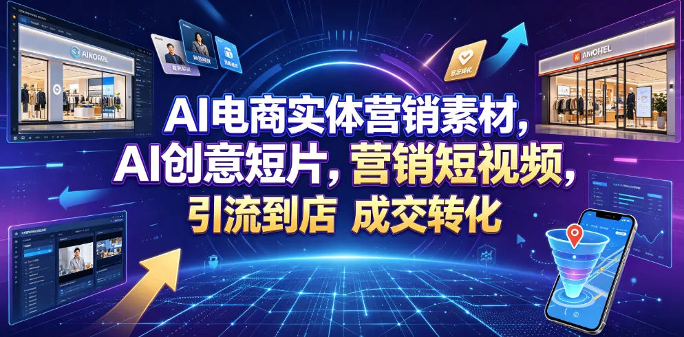 AI电商实体营销素材，AI创意短片，高效打造营销短视频，轻松引流到店，稳定提升门店客流与成交转化mc69.cn - 副业项目分享,互联网学习资源,考公考研资料,虚拟资料与创业思路天璇笔记网
