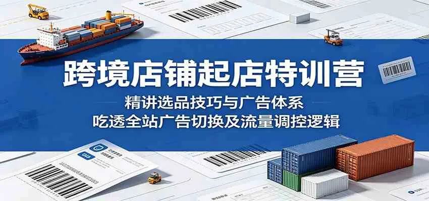 跨境店铺起店特训营：精讲选品技巧与广告体系，吃透全站广告切换及流量调控逻辑mc69.cn - 副业项目分享,互联网学习资源,考公考研资料,虚拟资料与创业思路天璇笔记网