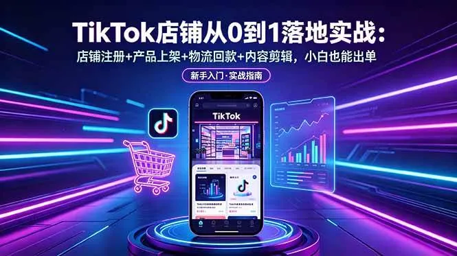 （18862期）TikTok店铺从0到1落地实战：店铺注册+产品上架+物流回款+内容剪辑，小白也能出单mc69.cn - 副业项目分享,互联网学习资源,考公考研资料,虚拟资料与创业思路天璇笔记网