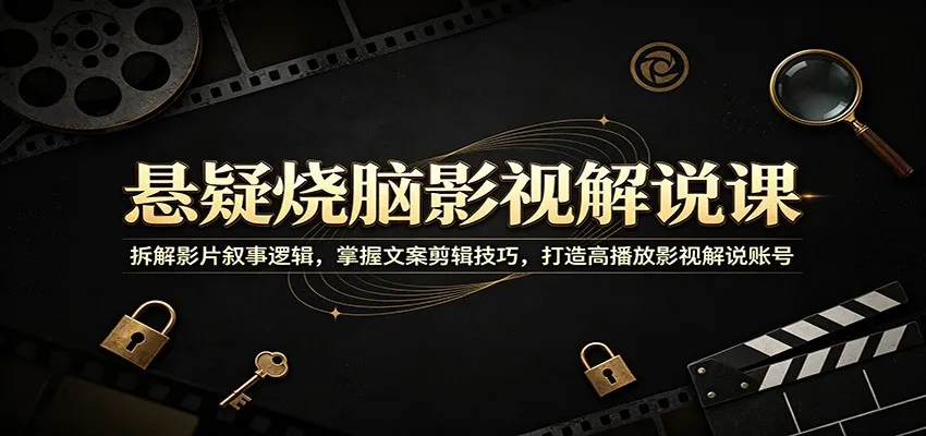 悬疑烧脑影视解说课：拆解影片叙事逻辑，掌握文案剪辑技巧，打造高播放影视解说账号mc69.cn - 副业项目分享,互联网学习资源,考公考研资料,虚拟资料与创业思路天璇笔记网