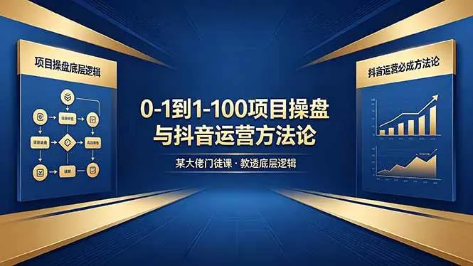 （18382期）0-1到1-100怎么建？某大佬门徒课教透项目操盘底层逻辑+抖音运营必成方法论mc69.cn - 副业项目分享,互联网学习资源,考公考研资料,虚拟资料与创业思路天璇笔记网