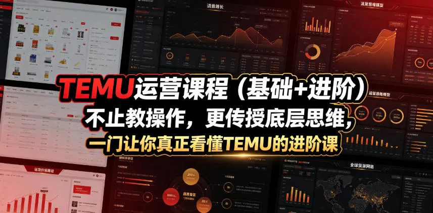 TEMU运营课程（基础+进阶），不止教操作，更传授底层思维，一门让你真正看懂TEMU的进阶课mc69.cn - 副业项目分享,互联网学习资源,考公考研资料,虚拟资料与创业思路天璇笔记网